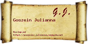 Goszein Julianna névjegykártya